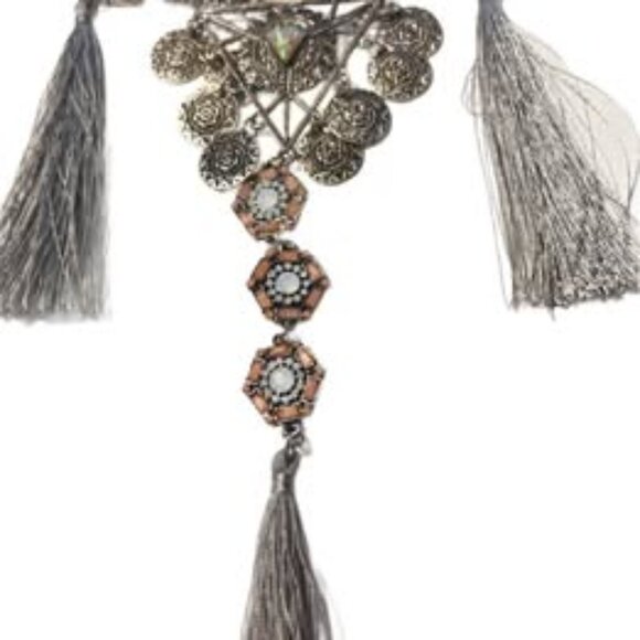 Boho Tribal Statement Necklace with Tassels – 20” - Picture 1 of 2